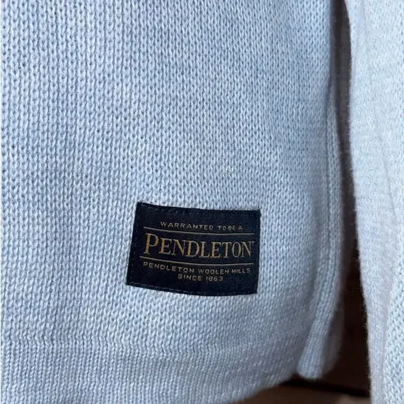 Pendleton Woolen Mills Light Blue Aztec Sweater Top Pullover Cotton Size Medium - Picture 11 of 11